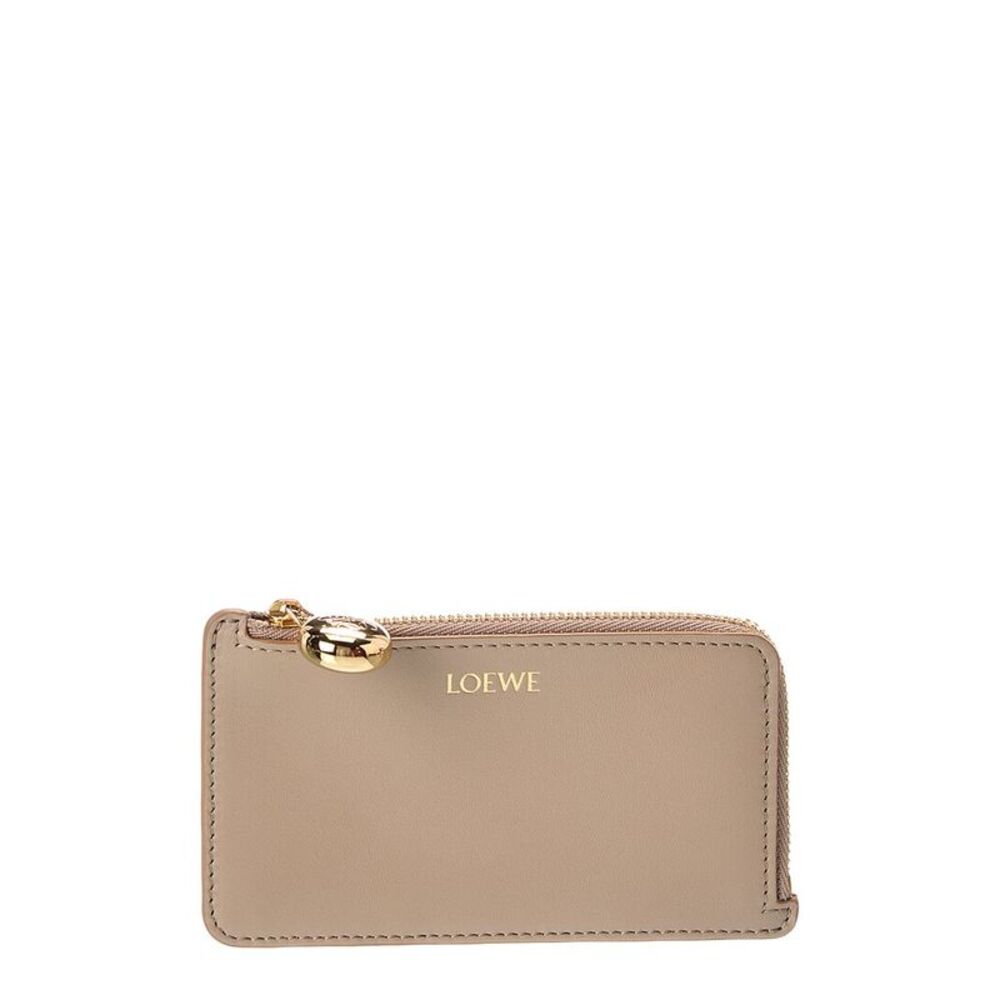 Loewe Pebble Coin Leather Card Holder, Beige